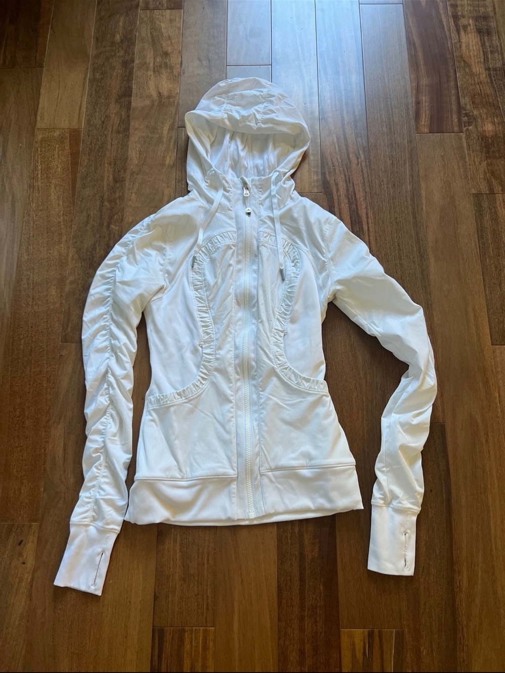 lululemon athletica White Hooded Zip-Up Jacket
